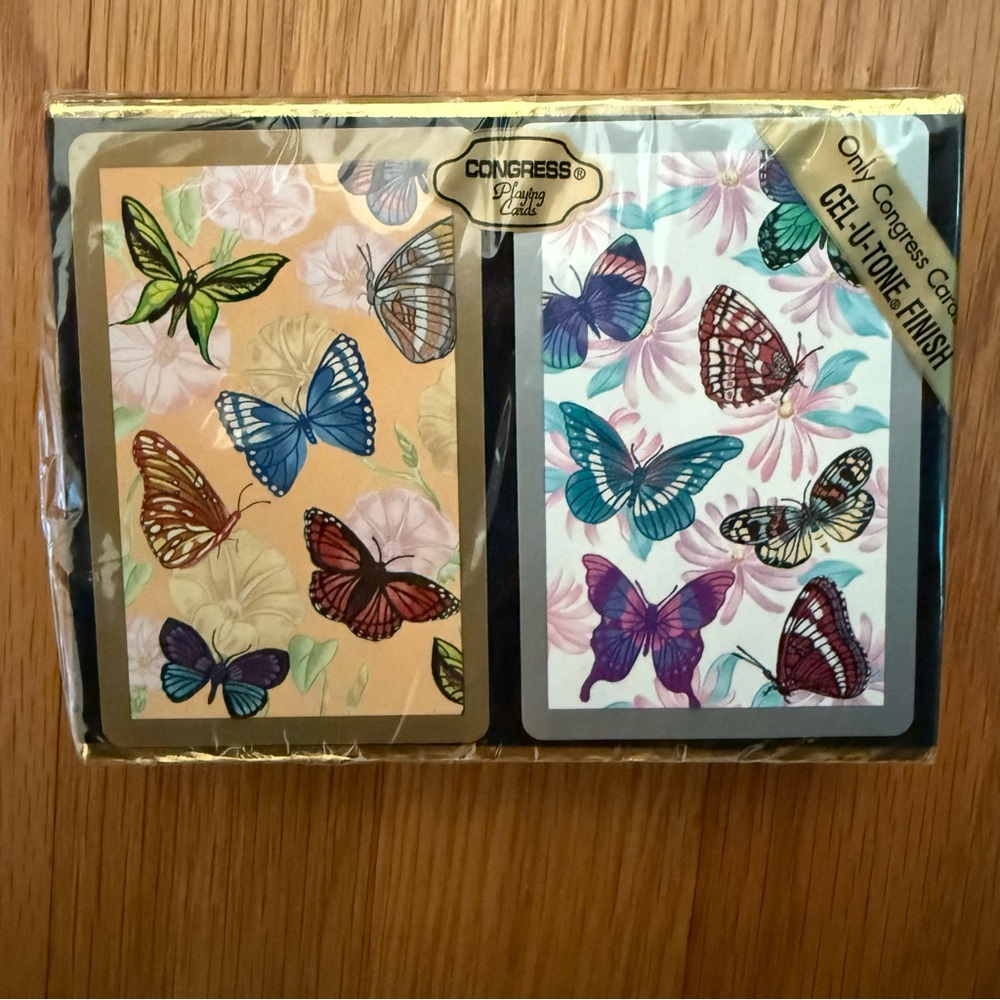 Congress Vintage Designer Series Playing Cards Butterflies Pinochle Double Deck